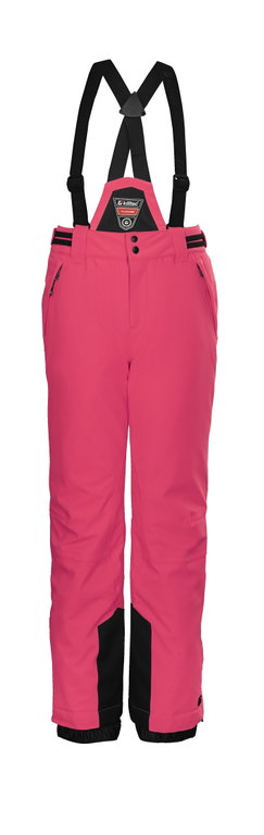 Killtec Winter Ski Pants KSW 77 (waterproof, breathable, PFC-free, snow guard, edge protection) neon pink Kids Girls
